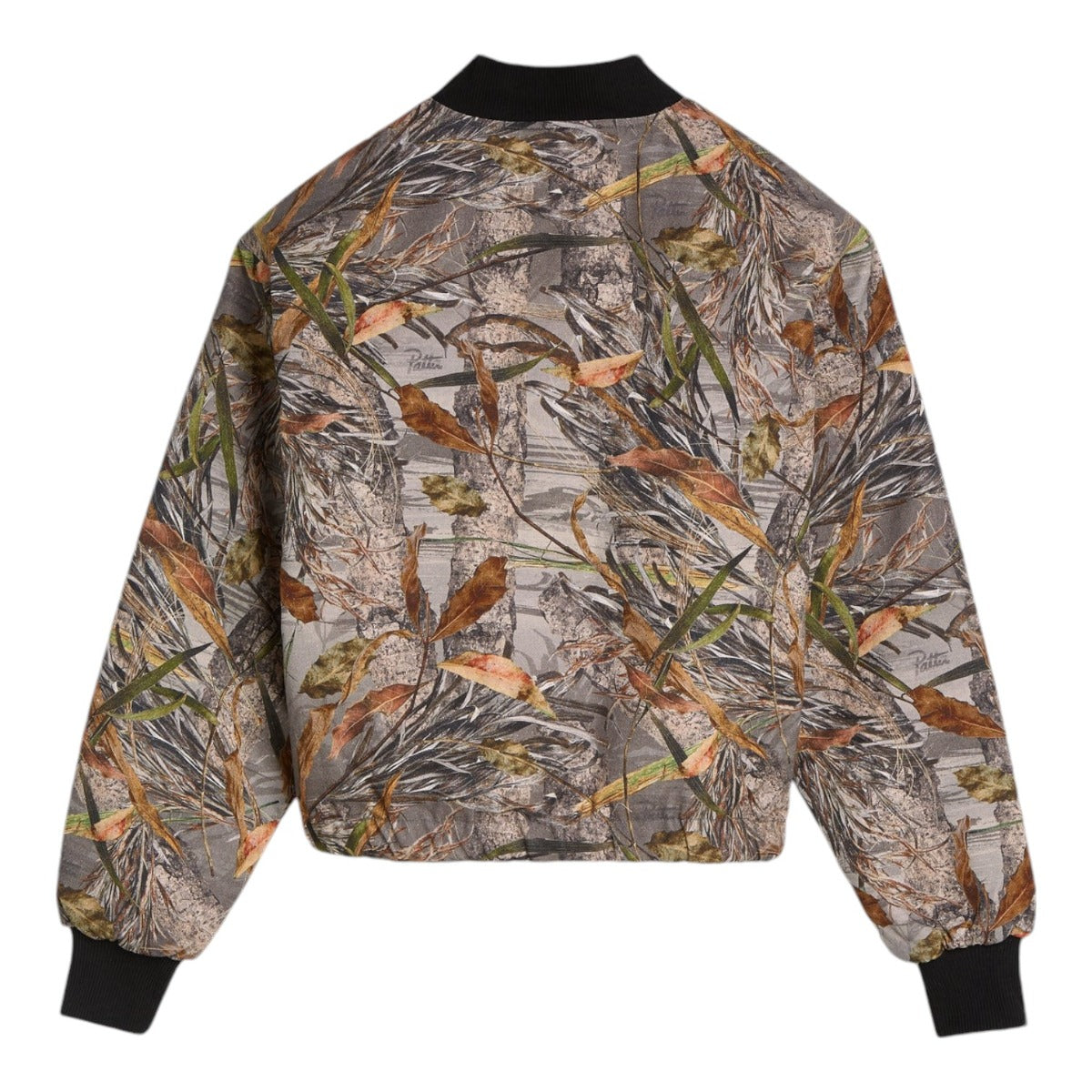 Nature Print Reversible Canvas Bomber Jacket