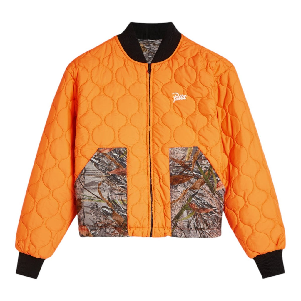 Nature Print Reversible Canvas Bomber Jacket