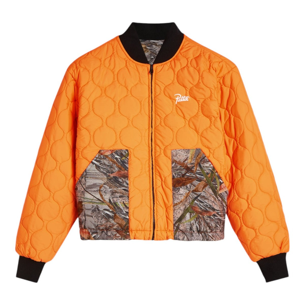 Nature Print Reversible Canvas Bomber Jacket
