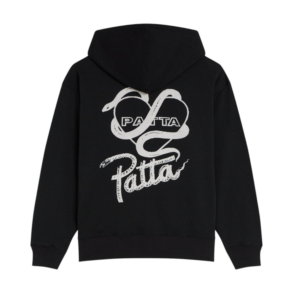 Snake Heart Boxy Hooded Sweater Black