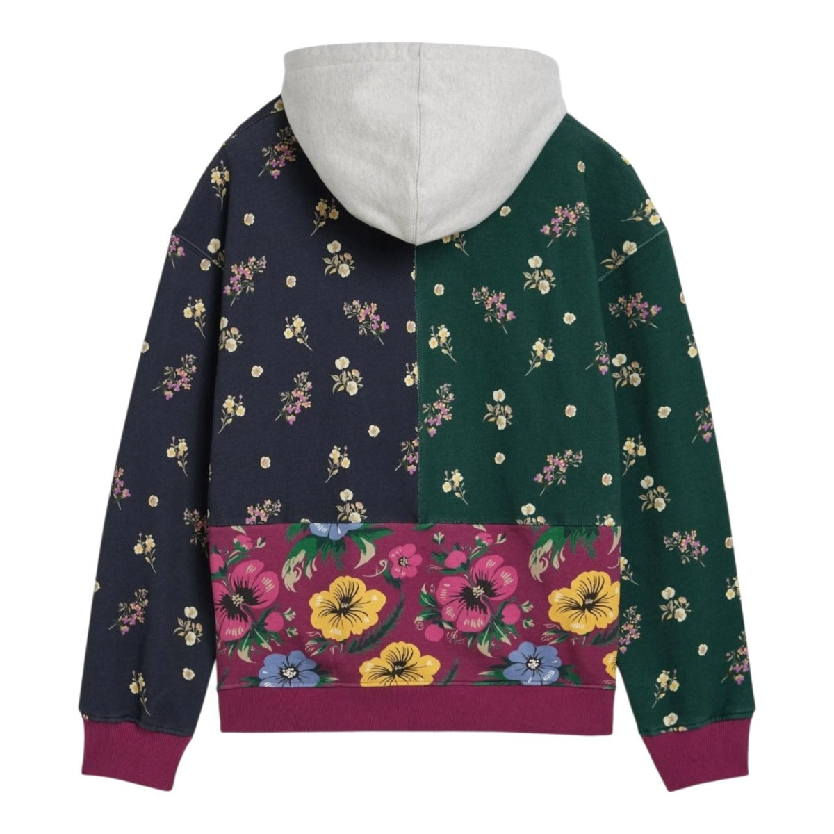 Floral Patchwork Hooded Sweater Multi