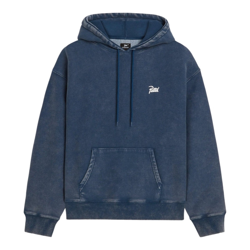 Classic Acid Washed Hooded Sweater Blue