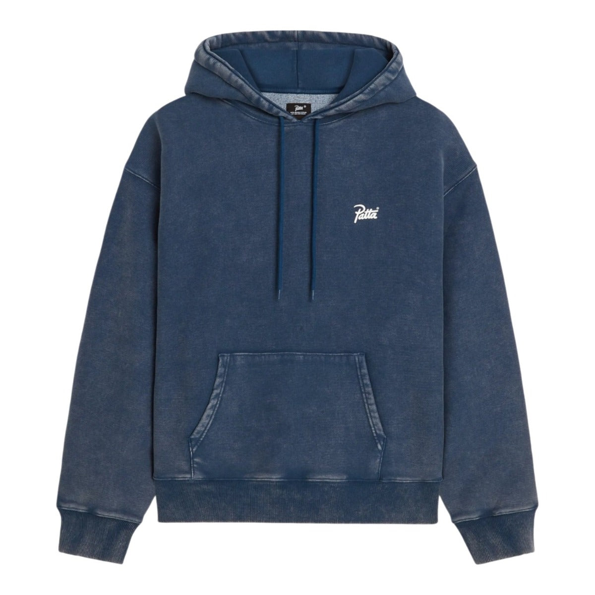 Classic Acid Washed Hooded Sweater Blue