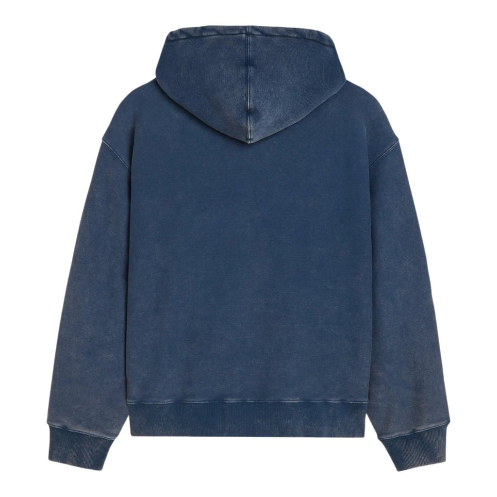 Classic Acid Washed Hooded Sweater Blue