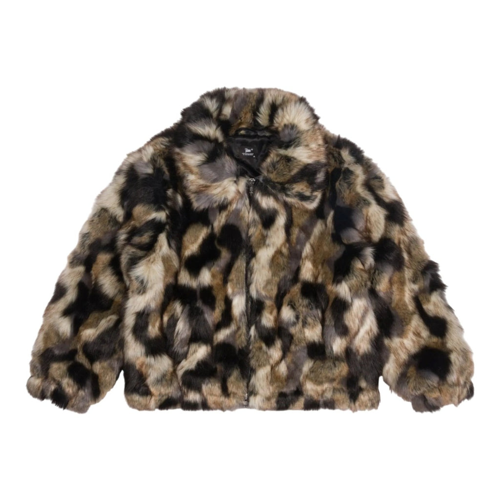 Faux Fur Patchwork Jacket Multi