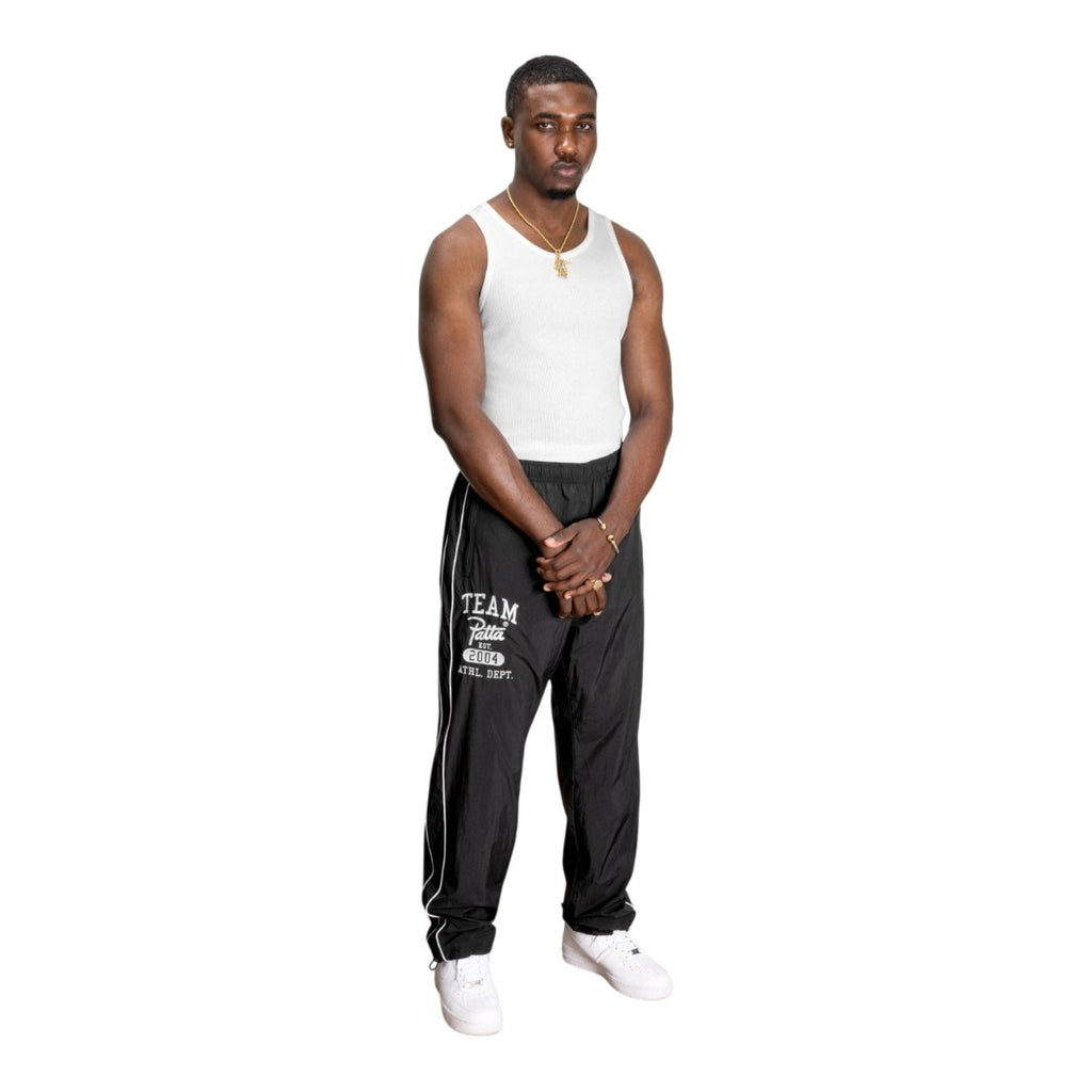 Athletic Nylon Track Pants Black