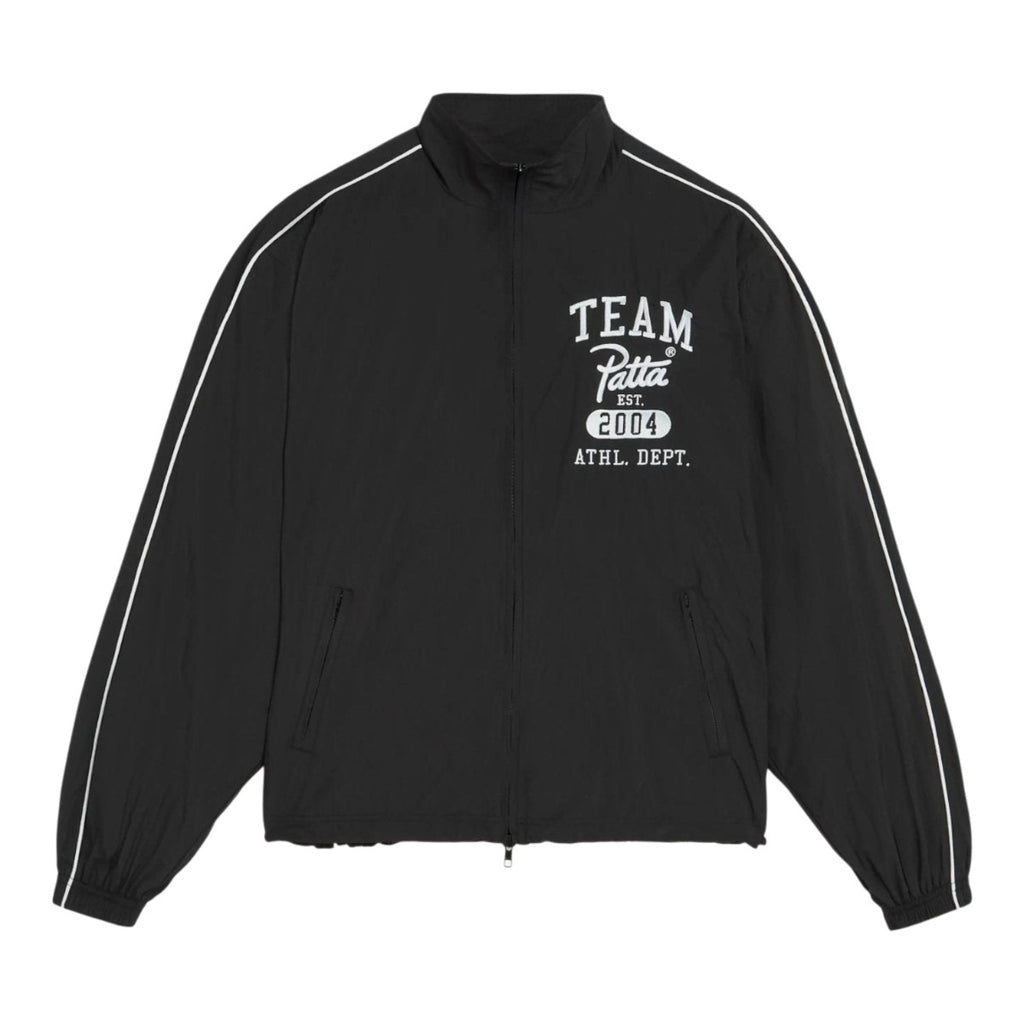 Athletic Nylon Track Jacket Black