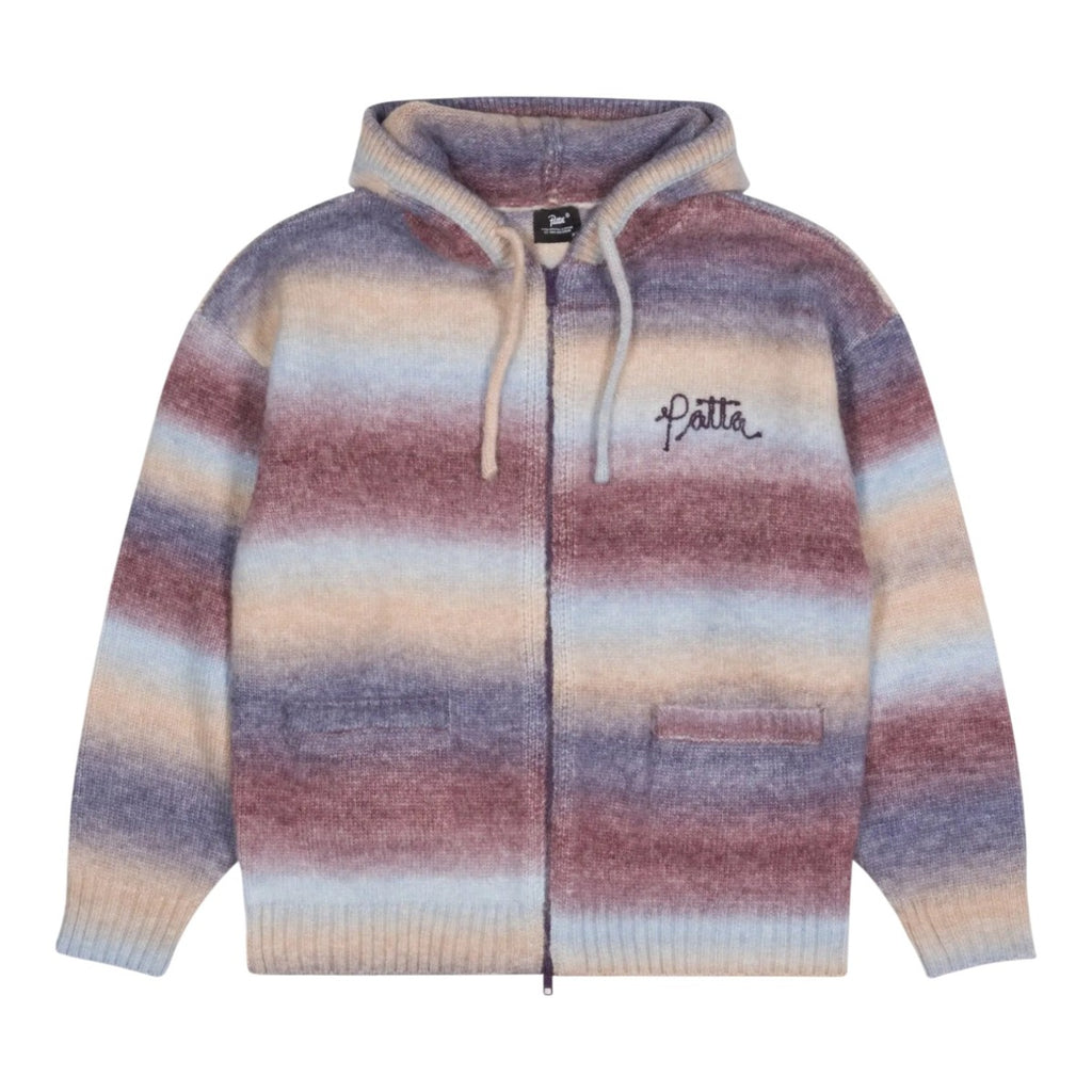 Space Dye Knitted Hooded Sweater Mu ti