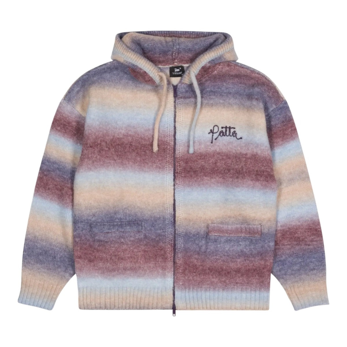 Space Dye Knitted Hooded Sweater Mu ti