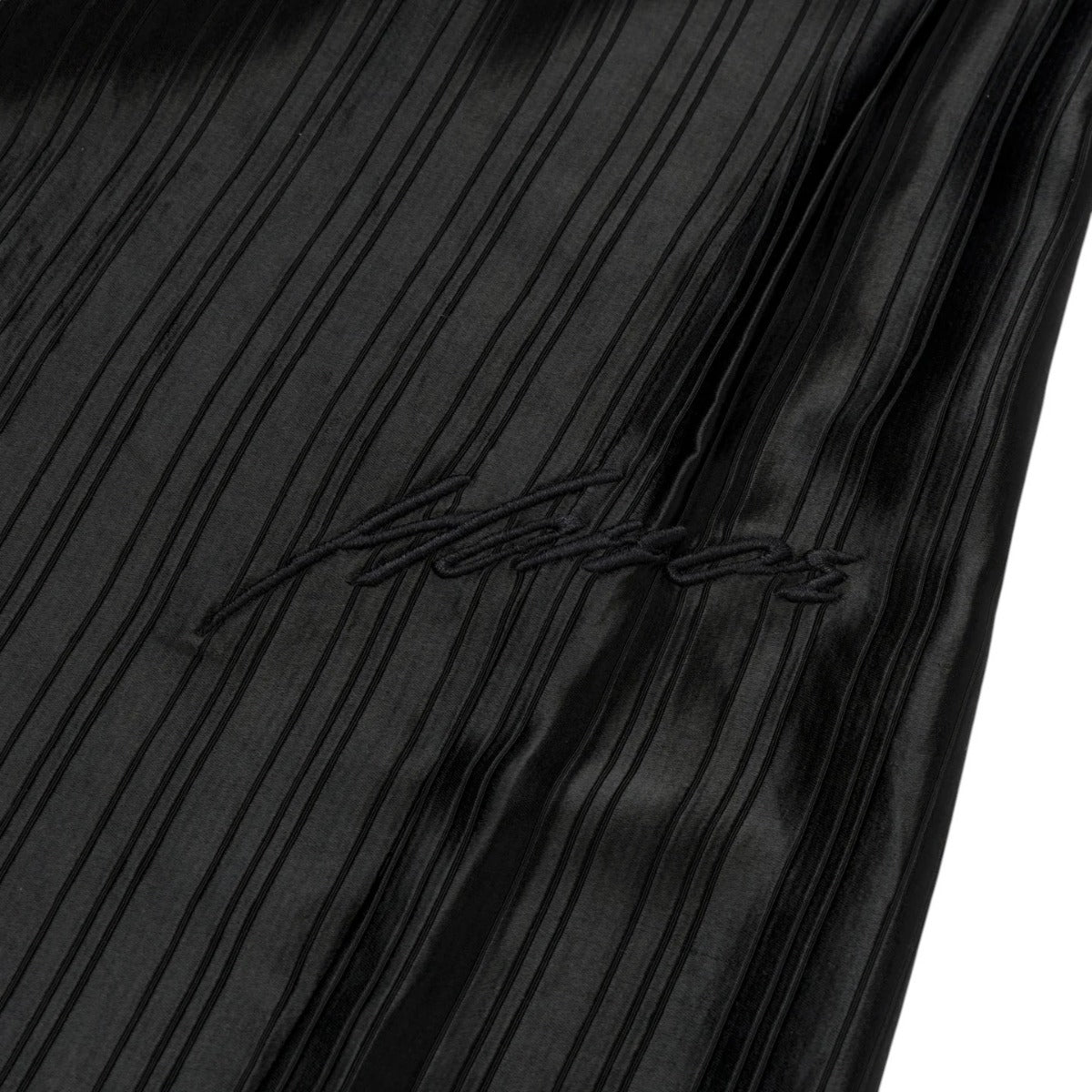 Loose Satin Stripe Wide Leg Pant Black