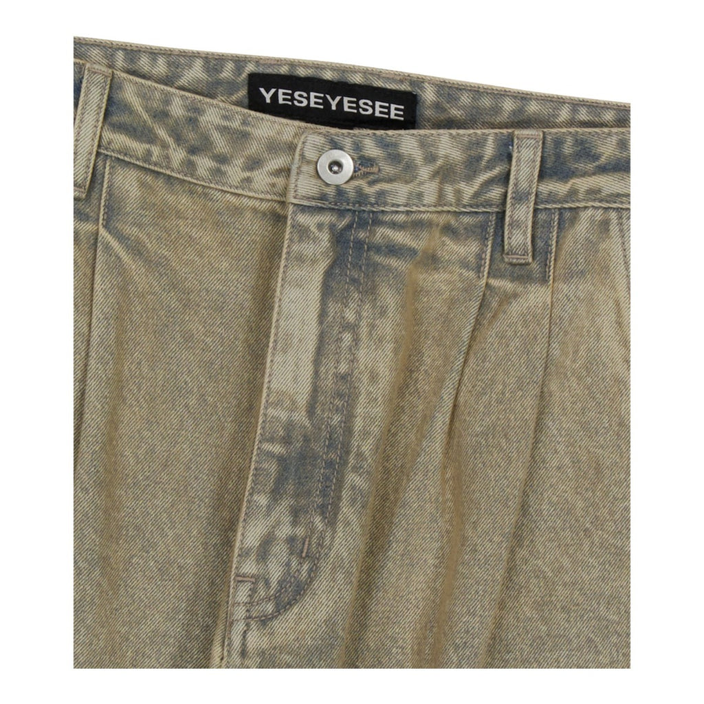 Two Tucked Hairy Denim Pants