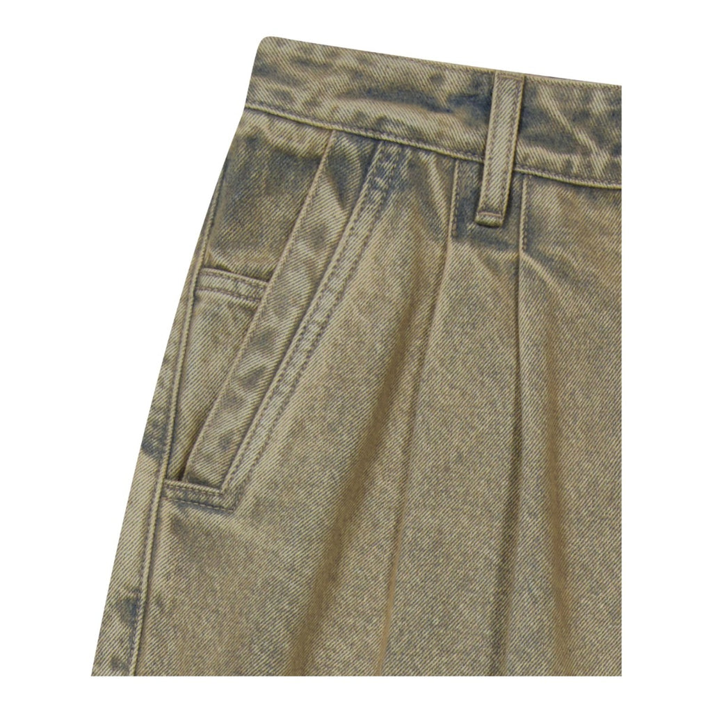 Two Tucked Hairy Denim Pants